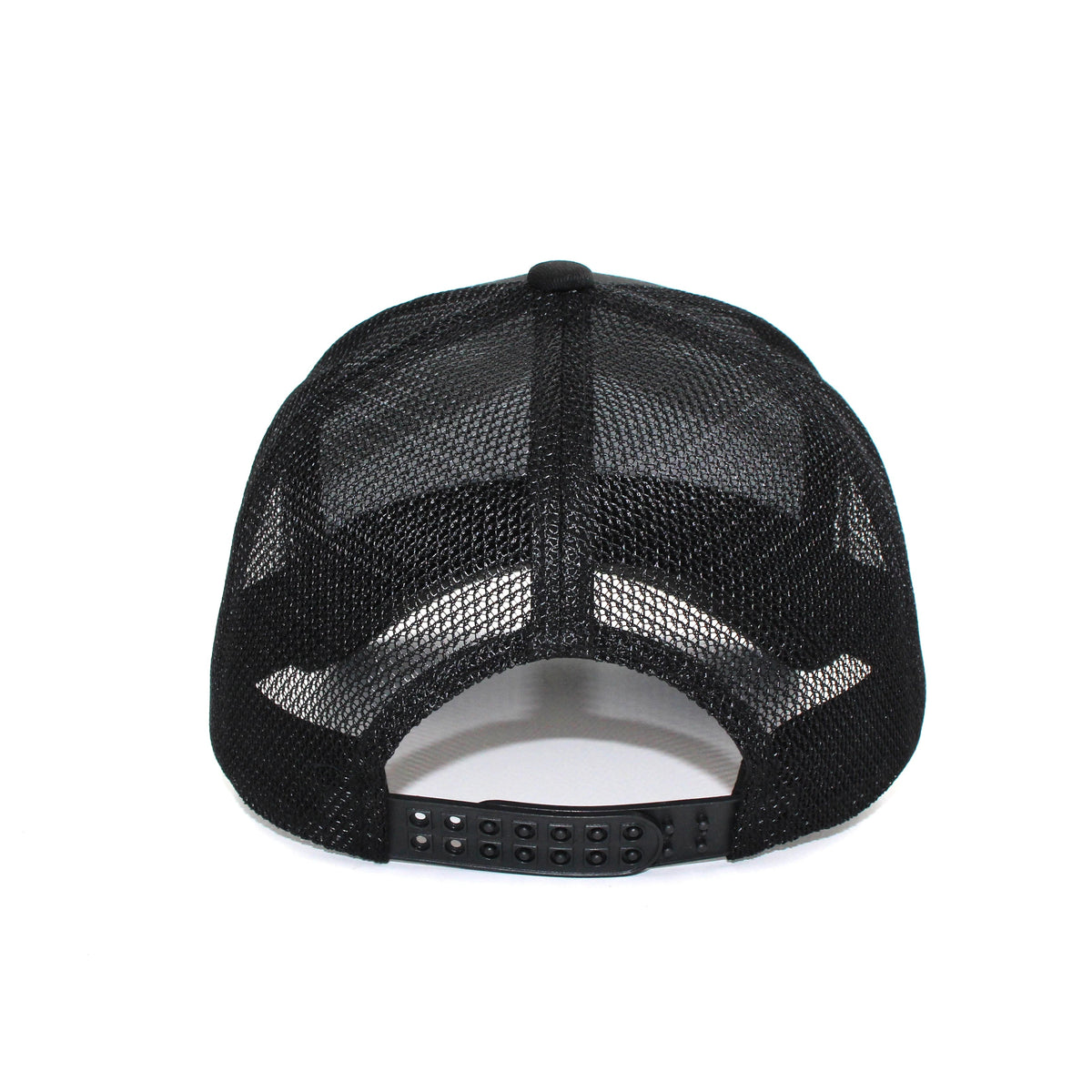 LU-1 black wholesale 6-panel trucker hat with snapback