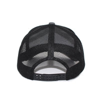 LU-1 charcoal black wholesale 6-panel trucker hat with snapback
