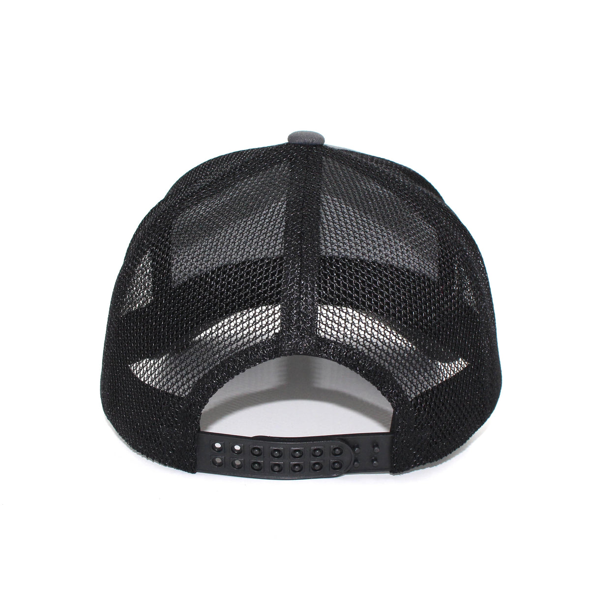 LU-1 charcoal black wholesale 6-panel trucker hat with snapback