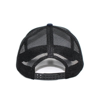 LU-1 navy black wholesale 6-panel trucker hat with snapback
