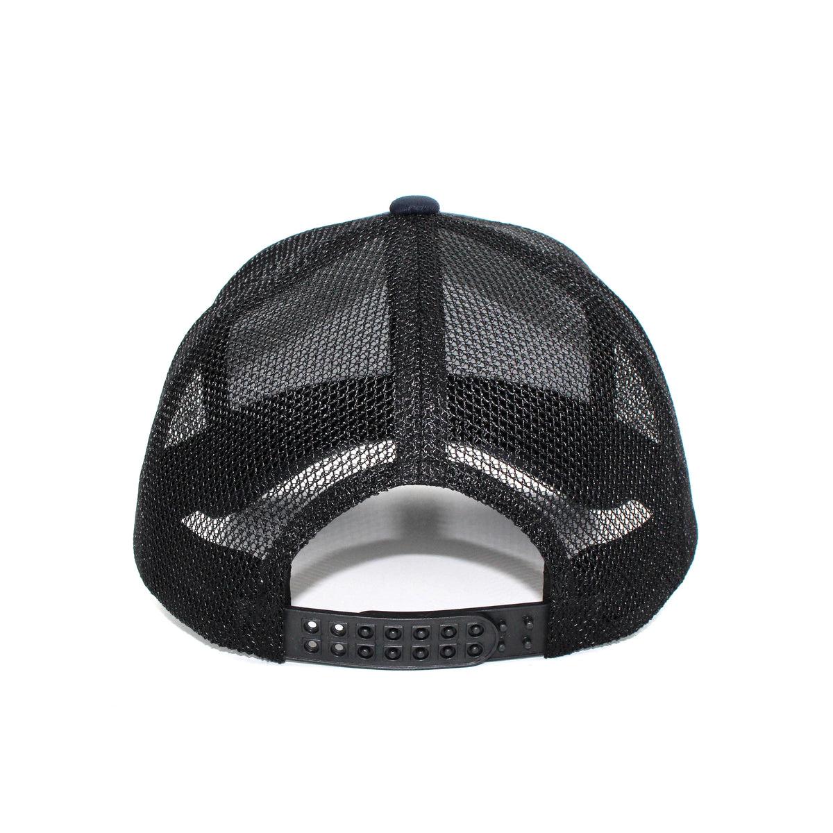 LU-1 navy black wholesale 6-panel trucker hat with snapback