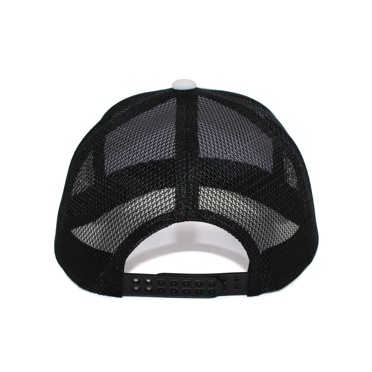 LU-1 white black wholesale 6-panel trucker hat with snapback