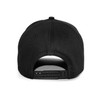 LU-2 black wholesale 5-panel snapback hat back view