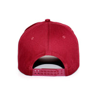 LU-2 burgundy wholesale 5-panel snapback hat back view