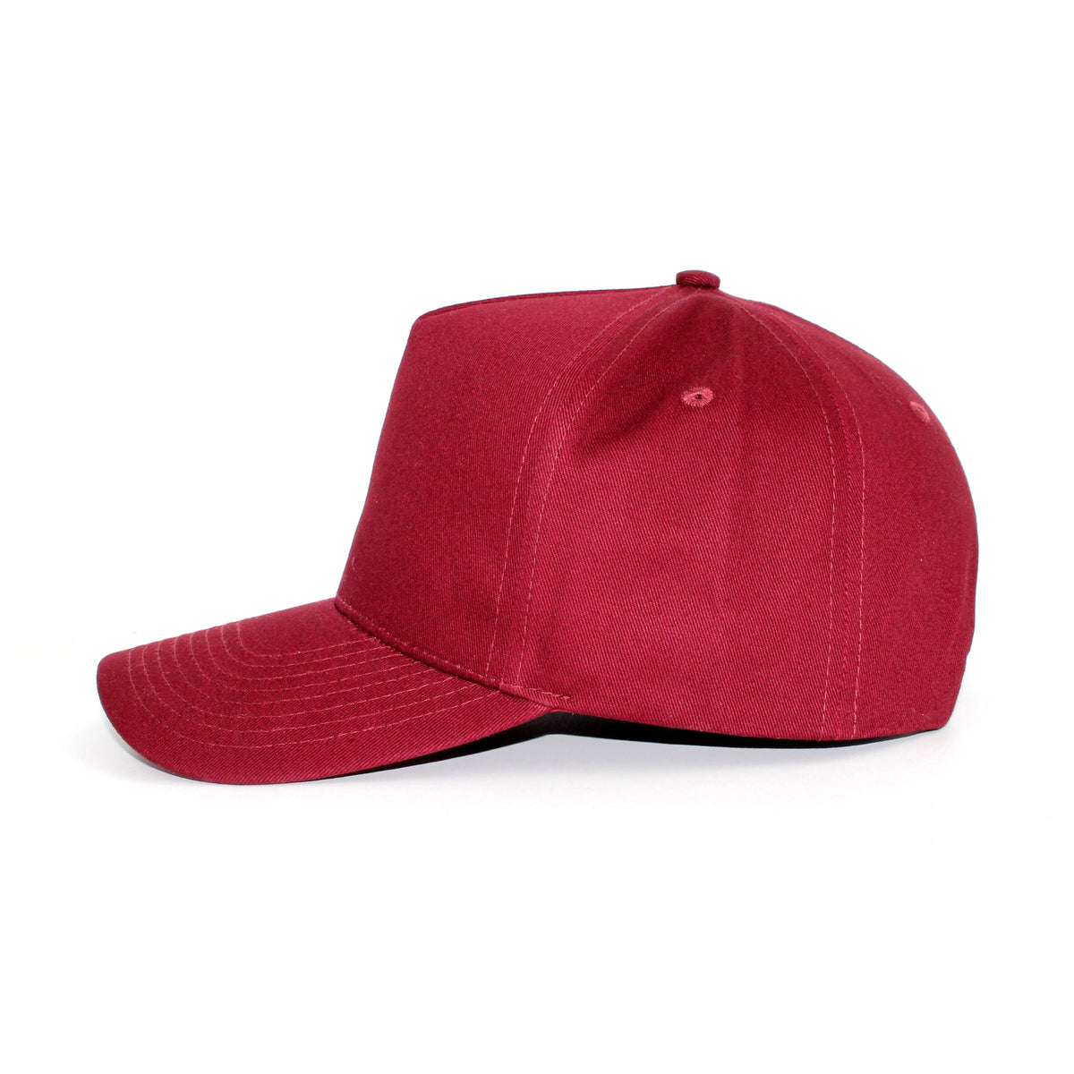 LU-2 burgundy wholesale 5-panel snapback hat side view