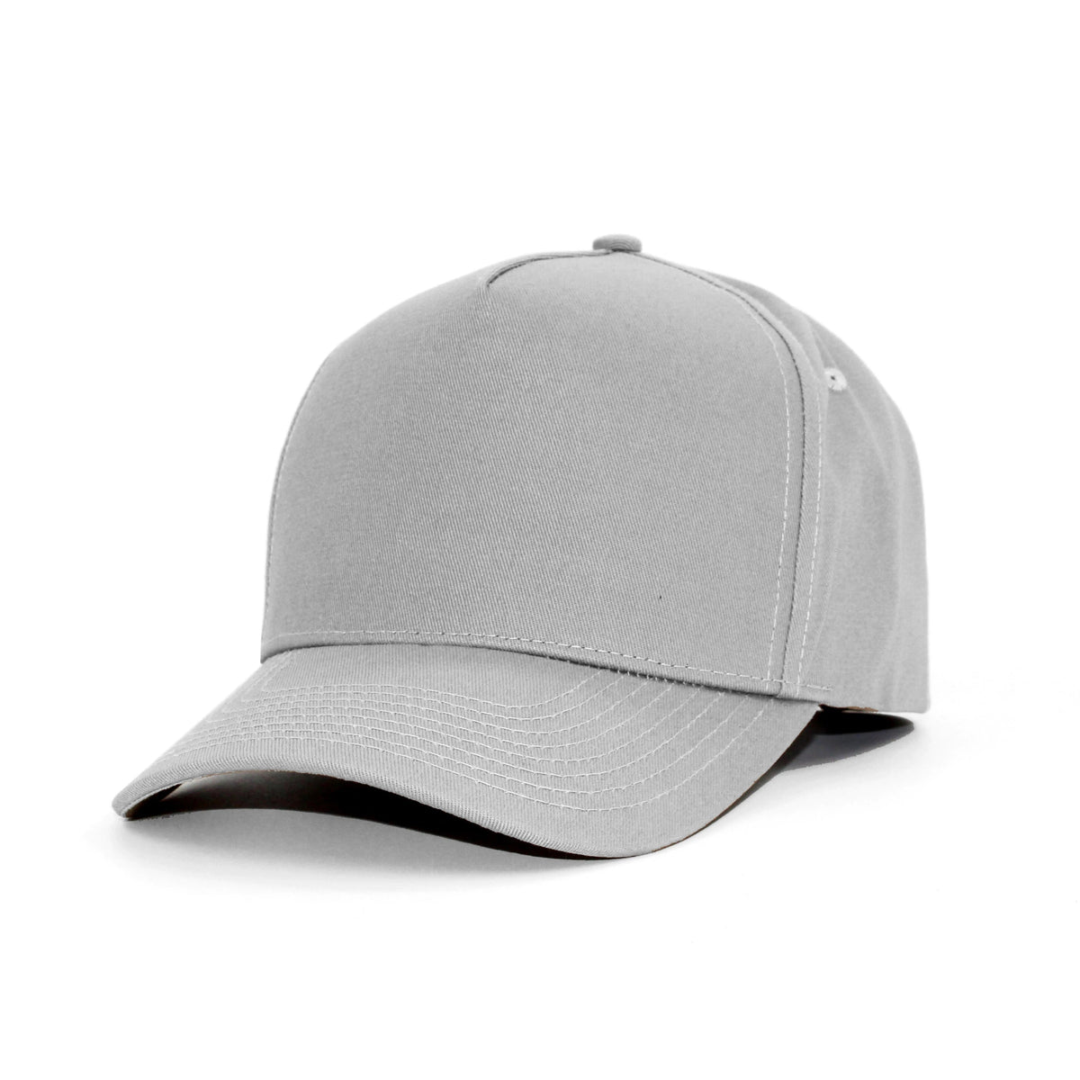 LU-2 heather grey wholesale 5-panel snapback hat front view