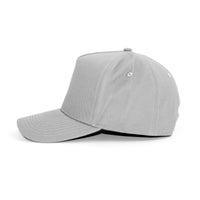 LU-2 heather grey wholesale 5-panel snapback hat side view