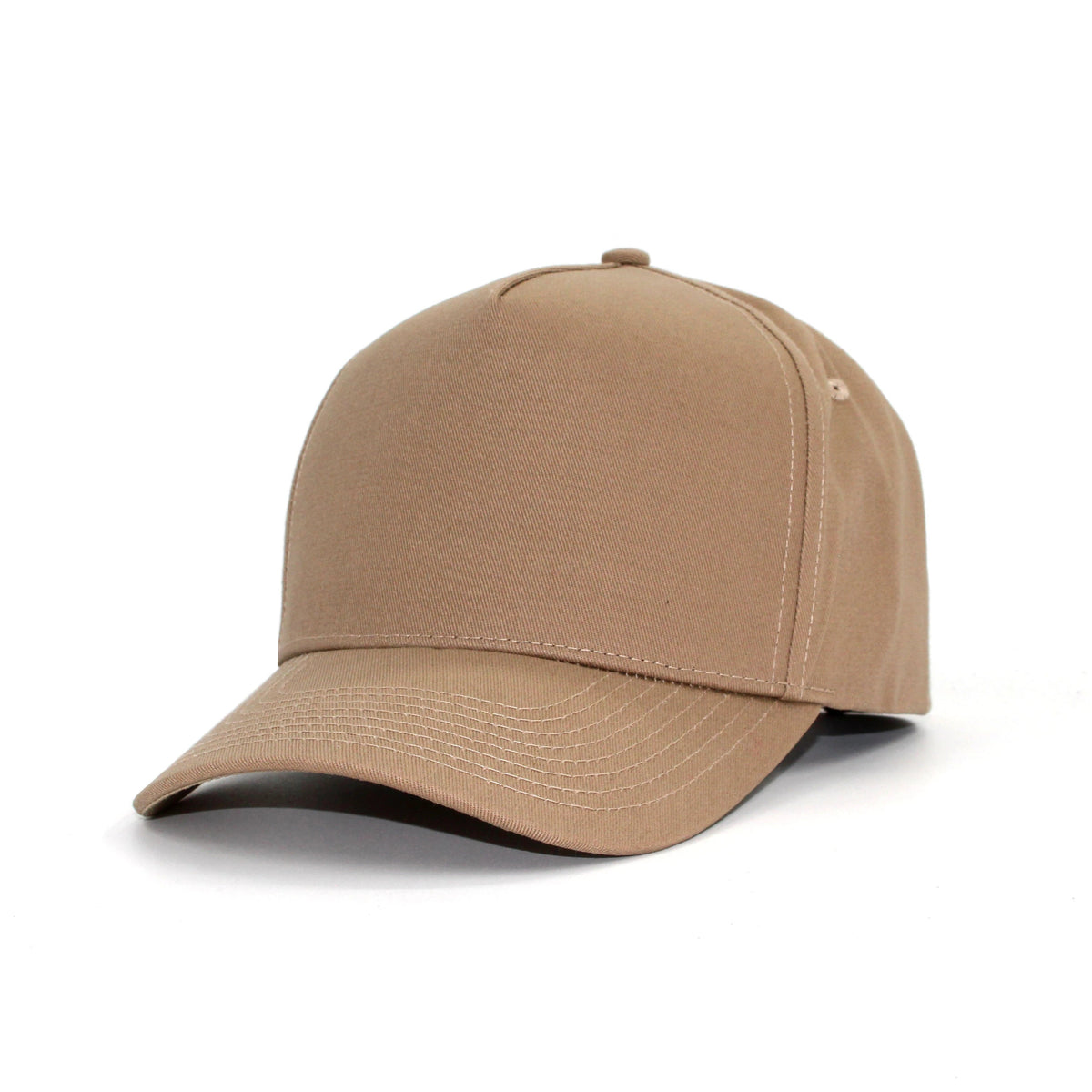 LU-2 khaki wholesale 5-panel snapback hat front view
