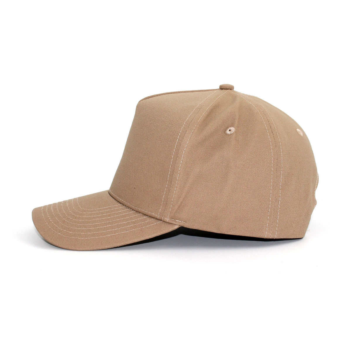 LU-2 khaki wholesale 5-panel snapback hat side view