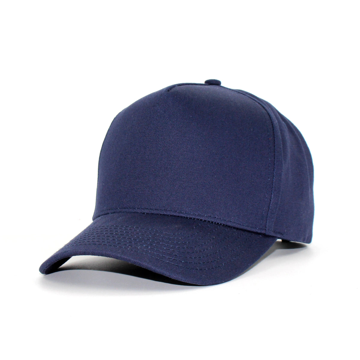 LU-2 navy wholesale 5-panel snapback hat front view
