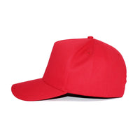 LU-2 red wholesale 5-panel snapback hat side view