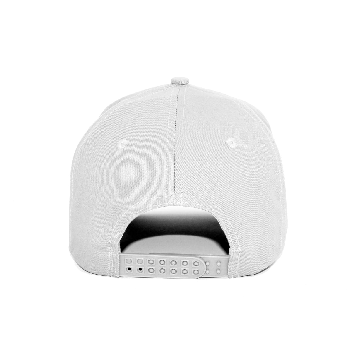 LU-2 white wholesale 5-panel snapback hat back view