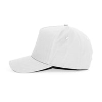 LU-2 white wholesale 5-panel snapback hat side view