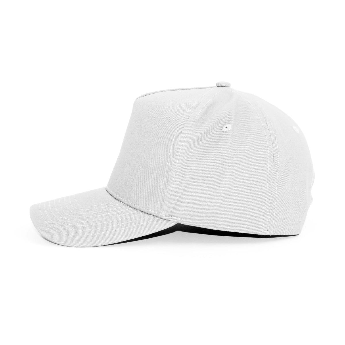 LU-2 white wholesale 5-panel snapback hat side view
