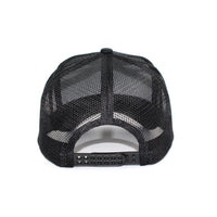 LU-3 black wholesale 5-panel rope trucker hat back view