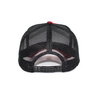 LU-3 burgundy black wholesale 5-panel rope trucker hat back view
