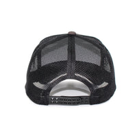 LU-3 charcoal black wholesale 5-panel rope trucker hat back view