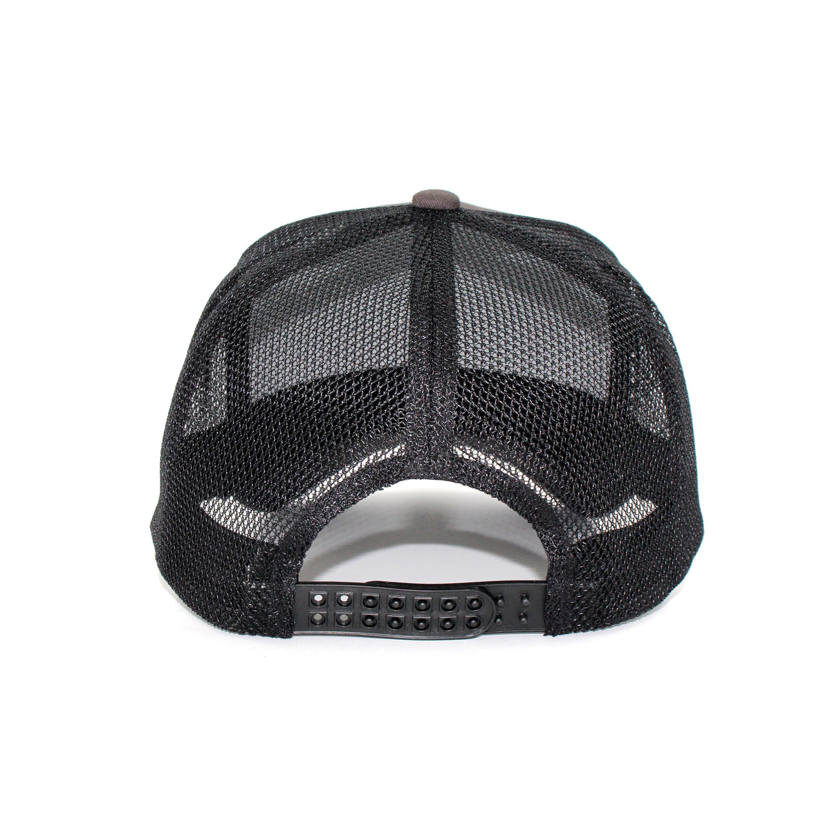LU-3 charcoal black wholesale 5-panel rope trucker hat back view