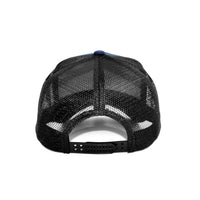 LU-3 navy black wholesale 5-panel rope trucker hat back view