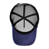 LU-3 navy black wholesale 5-panel rope trucker hat interior view