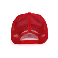 LU-3 red wholesale 5-panel rope trucker hat back view