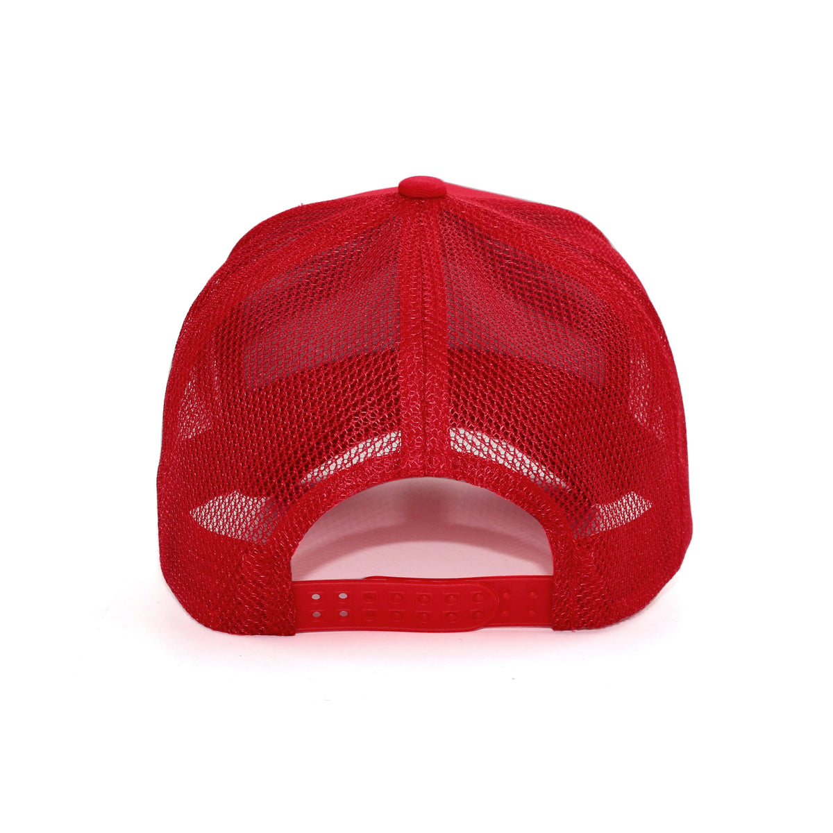 LU-3 red wholesale 5-panel rope trucker hat back view