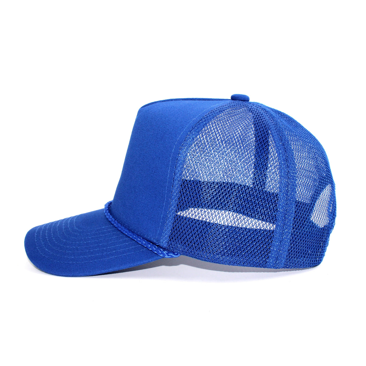 LU-3 royal wholesale 5-panel rope trucker hat side view