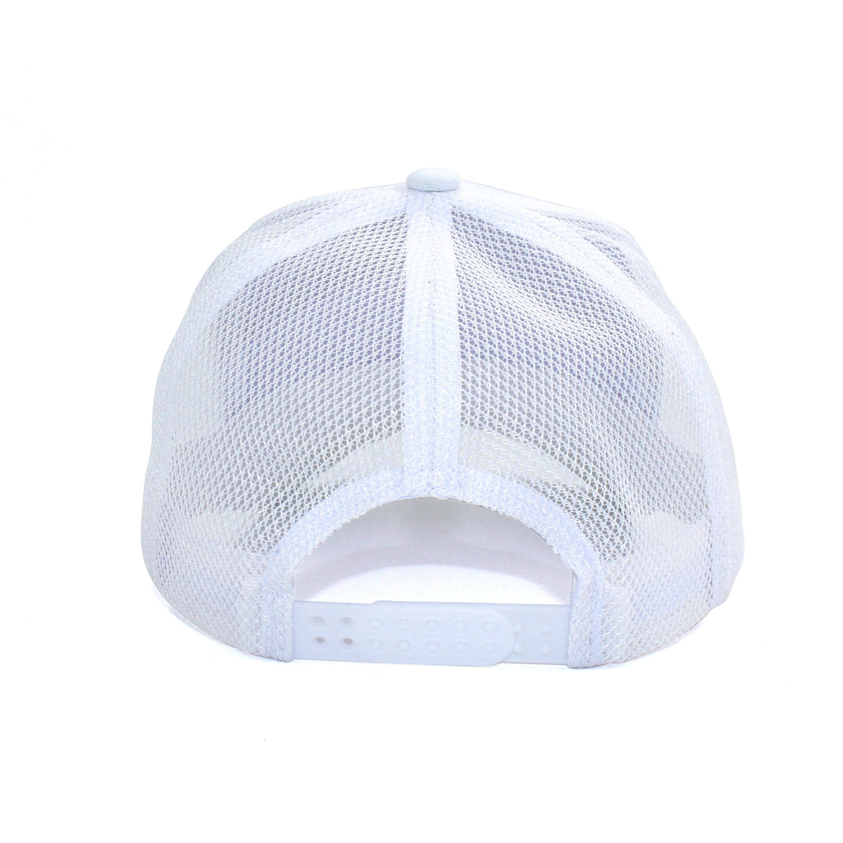 LU-3 white wholesale 5-panel rope trucker hat back view