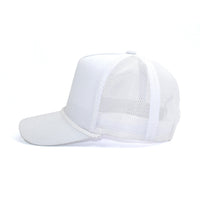LU-3 white wholesale 5-panel rope trucker hat side view