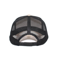 LU-4 cream black wholesale 5-panel trucker hat back view