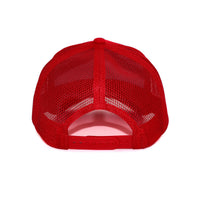 LU-4 red wholesale 5-panel trucker hat back view