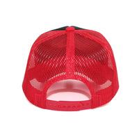LU-5 black red wholesale 5-panel foam trucker hat back view