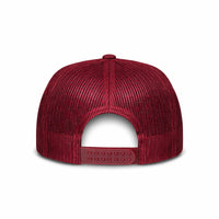 LU-5 burgundy wholesale 5-panel foam trucker hat back view