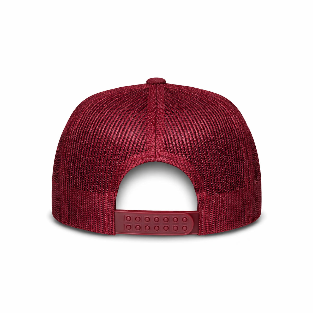 LU-5 burgundy wholesale 5-panel foam trucker hat back view