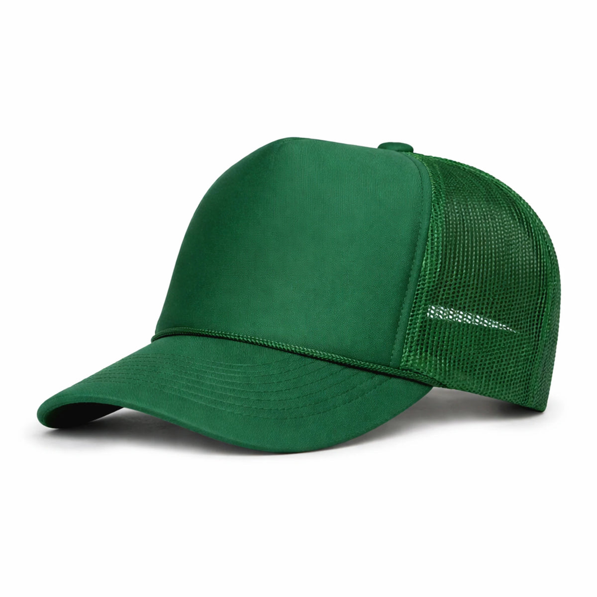 LU-5 dark green wholesale 5-panel foam trucker hat front view