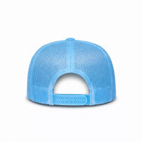LU-5 light blue wholesale 5-panel foam trucker hat back view