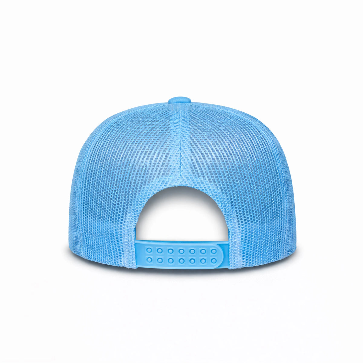 LU-5 light blue wholesale 5-panel foam trucker hat back view