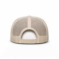 LU-5 light grey wholesale 5-panel foam trucker hat back view