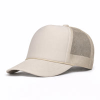 LU-5 light grey wholesale 5-panel foam trucker hat front view
