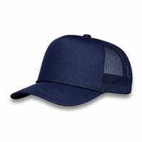 LU-5 navy wholesale 5-panel foam trucker hat front view