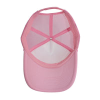 LU-5 white pink wholesale 5-panel foam trucker hat interior view