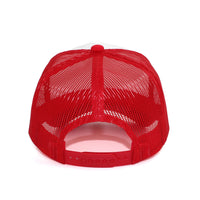 LU-5 white red wholesale 5-panel foam trucker hat back view