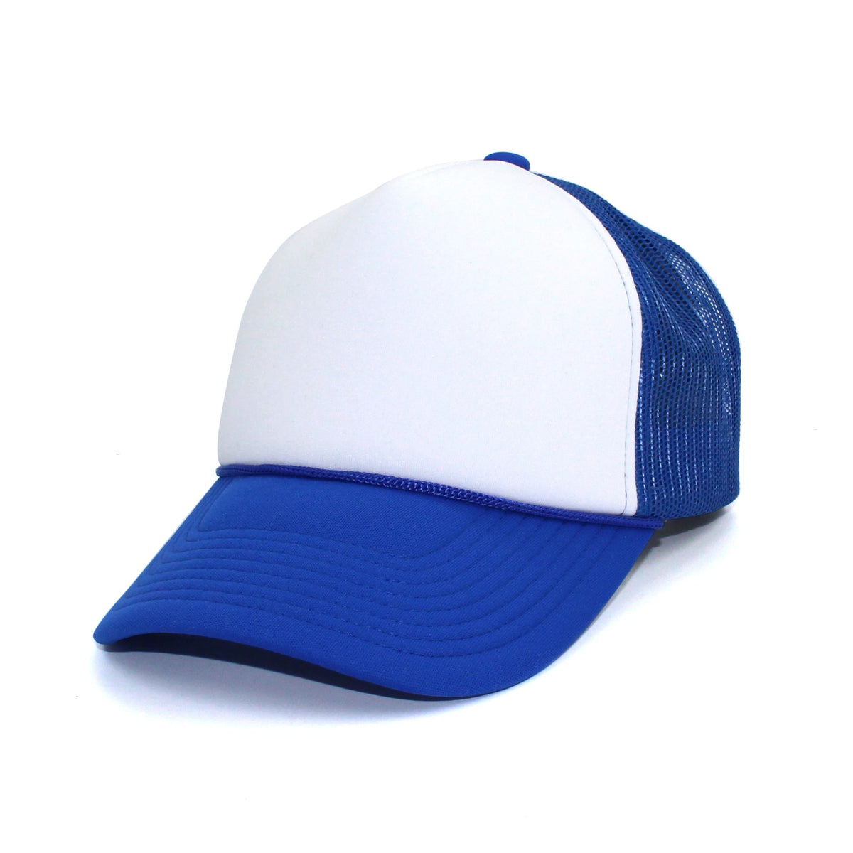 LU-5 white royal wholesale 5-panel foam trucker hat front view