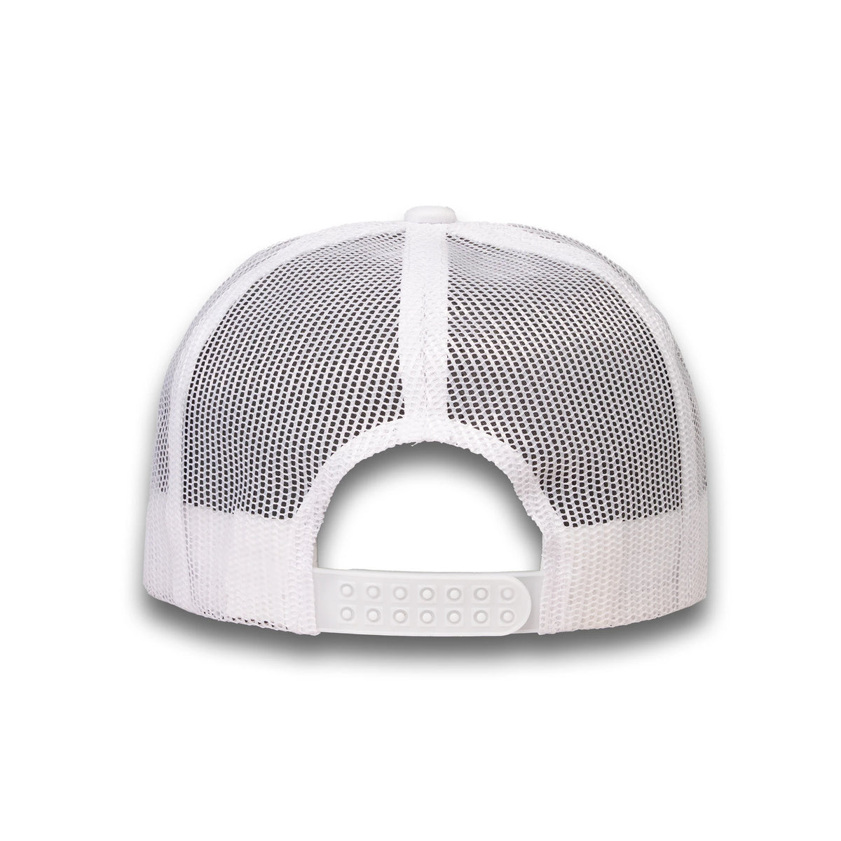 LU-5 white wholesale 5-panel foam trucker hat back view
