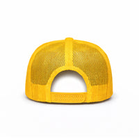 LU-5 yellow wholesale 5-panel foam trucker hat back view