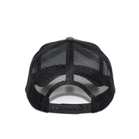 LU-5A charcoal black wholesale 5-panel trucker hat back view