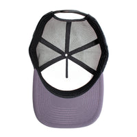 LU-5A charcoal black wholesale 5-panel trucker hat interior view