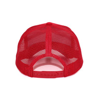 LU-5A red wholesale 5-panel trucker hat back view