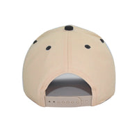 LU-6 beige black wholesale 5-panel snapback hat back view