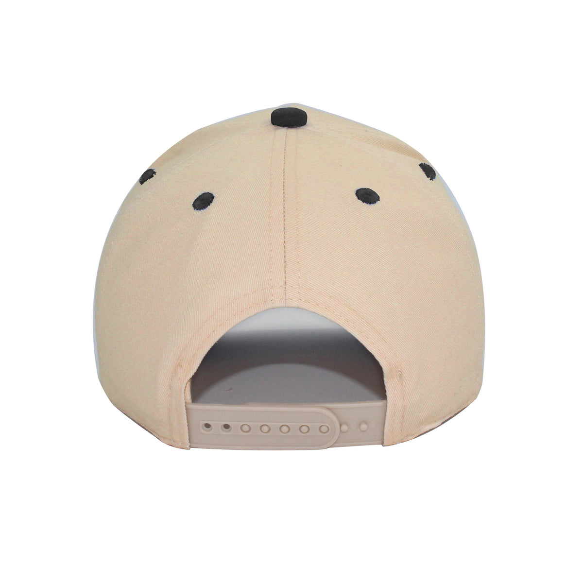 LU-6 beige black wholesale 5-panel snapback hat back view